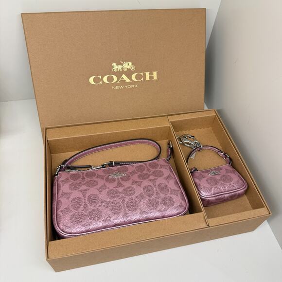 Coach Boxed Nolita 19 And Nolita Bag Charm Set CCK96 Pink/Rose - Picture 1 of 13